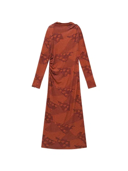 Rochie midi Maliparmi drapată roșu