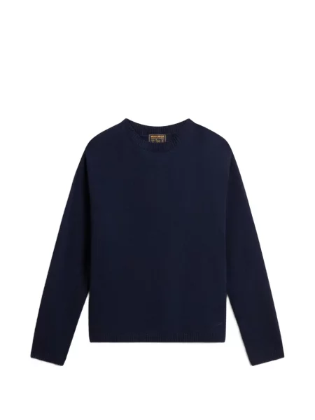 Pulover Woolrich cu decolteu rotund albastru