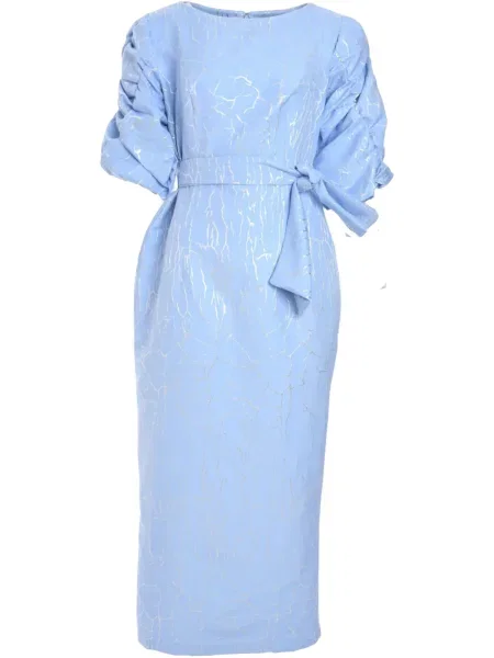 Sukienka midi Baruni do kolan garniturowa niebieska