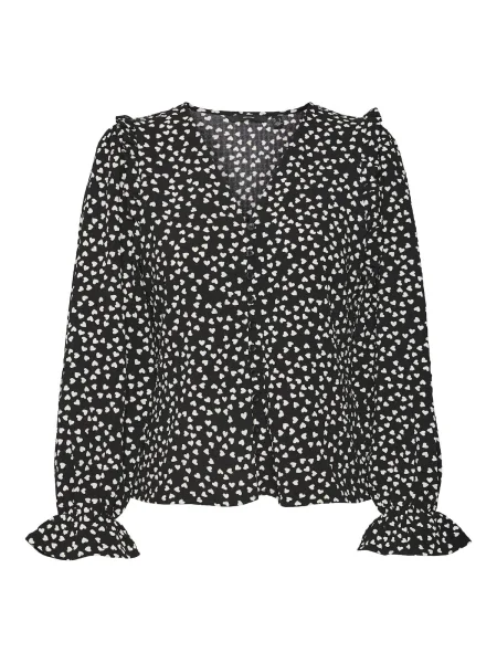 VERO MODA Bluză negru alb