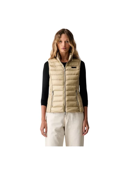Kamizelka puchowa Armani Exchange pikowana beżowa