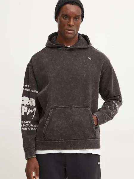 Суичър с качулка Puma с качулка черно