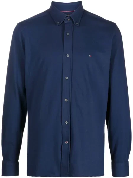 Дълго риза Tommy Hilfiger бродирана синьо