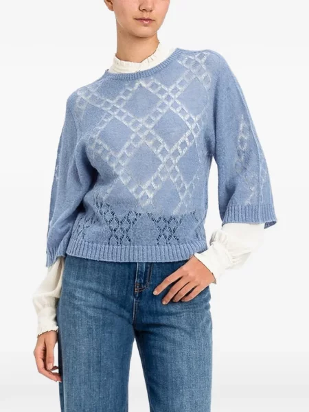 Pulover Twinset cu decolteu rotund albastru