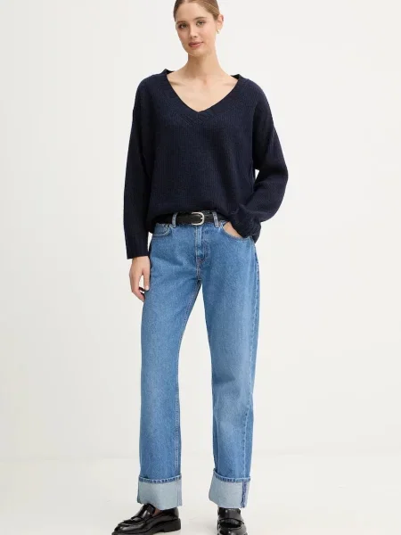 Pepe Jeans jeansy high waist niebieskie