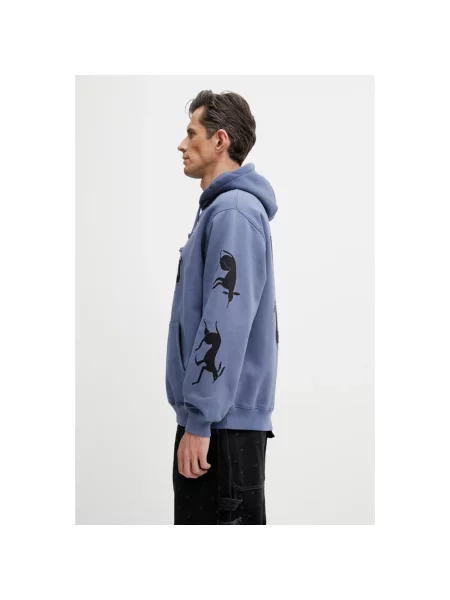 Bluza z kapturem By Parra z kapturem niebieska