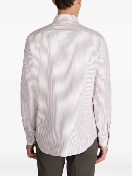 Cămașă Glanshirt cu dungi din țesătură twill alb