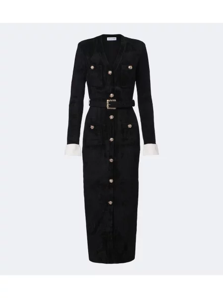Cu centură rochie midi Self-portrait negru