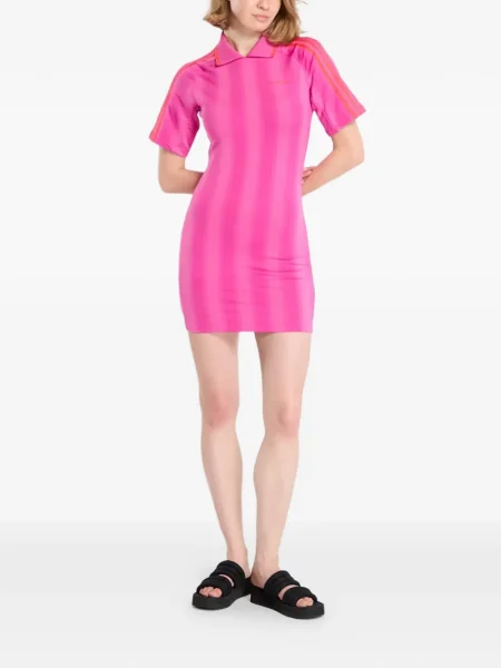Pulover Adidas cu dungi alergare cu decolteu rotund negru