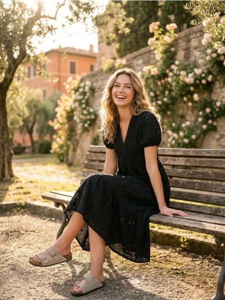 Ажурна міді сукня зі зборками чорний