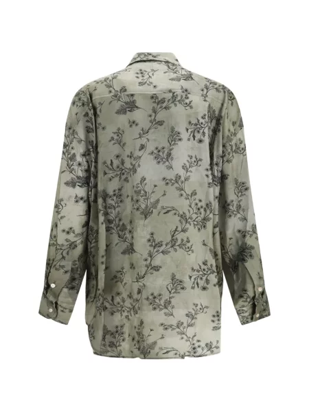 Cămașă R13 cu model floral cu imagine verde