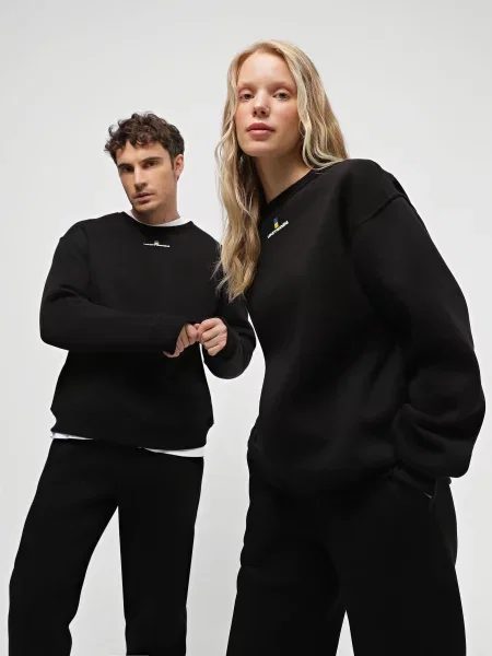 Жіночий Світшот INTERTOP бавовна/еластан чорний