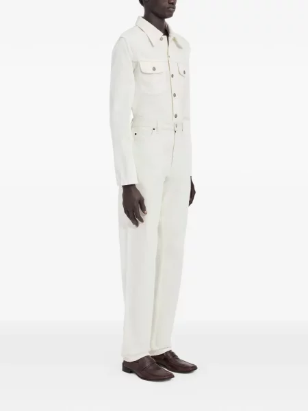 Blugi drepți Mm6 Maison Margiela alb