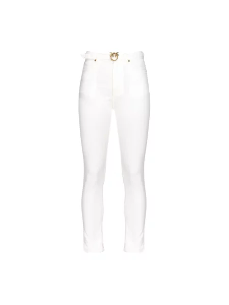 Jeansy Pinko z wysoką talią białe