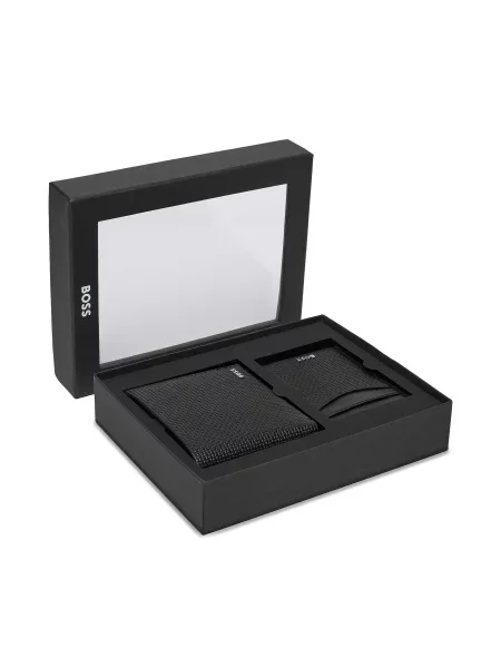 Sada peňaženka a puzdro na karty BOSS čierna