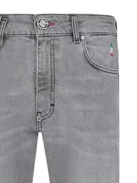 Blugi Philipp Plein cu strasuri gri