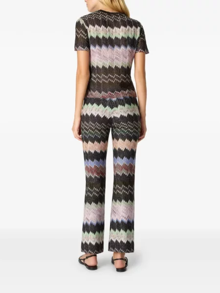 Pantaloni Missoni cu model piele de șarpe negru