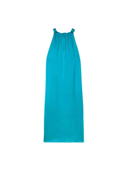 Sukienka maxi Oltre w kształcie litery A niebieska