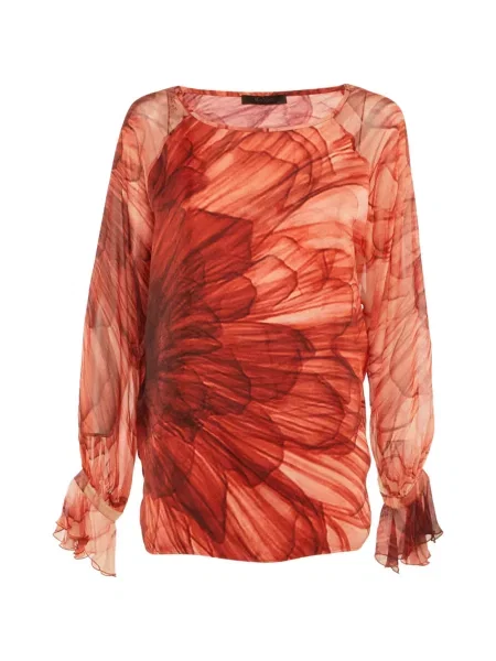 Bluză Max Mara cu model floral cu imagine roșu