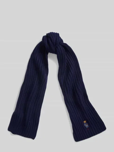 Polo Ralph Lauren szalik wełniany gładki granatowy