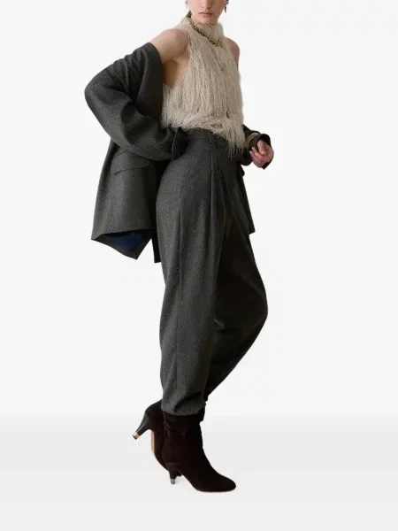 Pantaloni Liu Jo din tweed verde