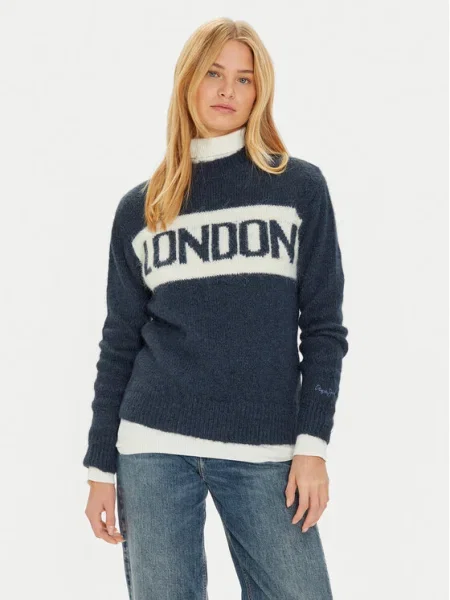 Пуловер с вълна Pepe Jeans HILDA дамски тъмносиньо