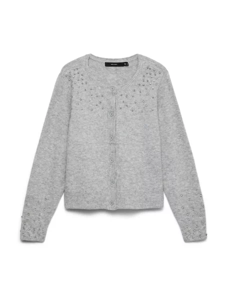 VERO MODA Geacă tricotată VMBONNIE deschis / argintiu gri