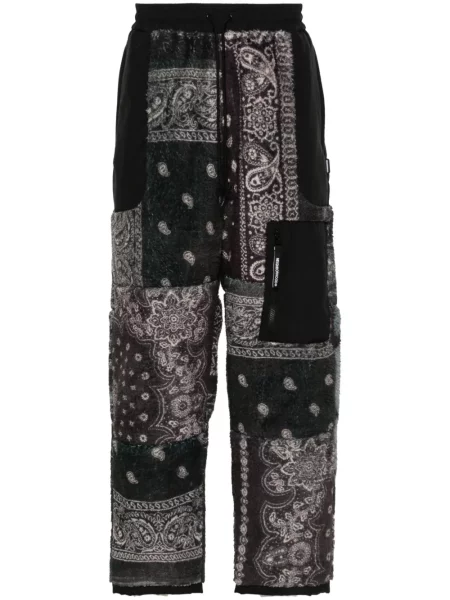 Pantaloni Neighborhood din fleece cu imagine negru