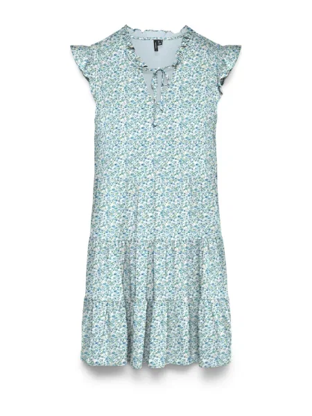 VERO MODA Rochie VMALBA albastru deschis / verde mentă alb
