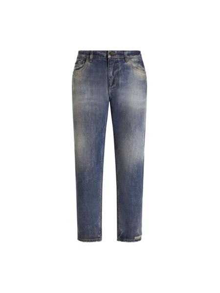 Szerokie jeansy Dolce And Gabbana niebieskie