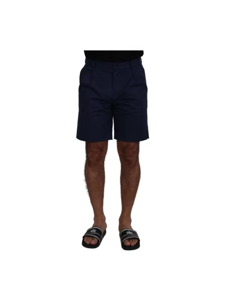 Bermudy Dolce And Gabbana z logo niebieskie