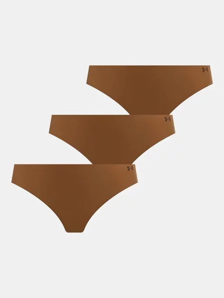 Dámske tangá Under Armour Pure Stretch Ns Thong 3 páry hue hnedá