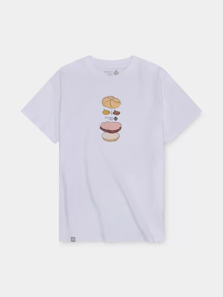 Bavarian Caps Majica Bavarian Burger' bijela