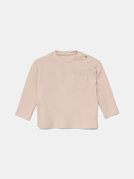 United Colors of Benetton tričko s dlouhým rukávem růžové