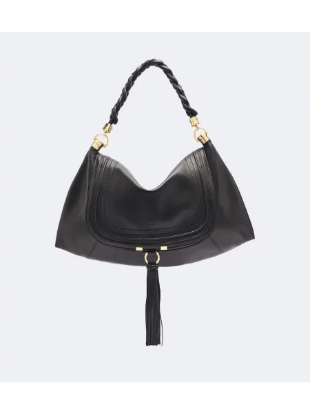 Fular Chloé din piele negru