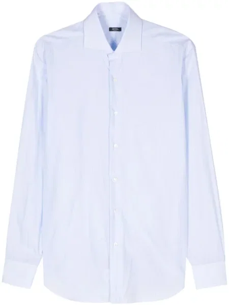 Košulja Barba karirana puplin plava