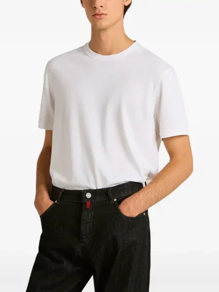 Tricou Kiton cu decolteu rotund alb
