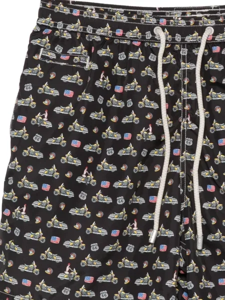 Slip de baie Mc2 Saint Barth cu imagine cu cordon negru
