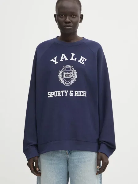 Sporty & Rich bluză Veritas Soft bleumarin