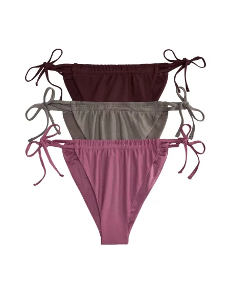 The Set Slip costum de baie / roz pal / roșu bordeaux gri
