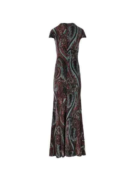 Scurt rochie maxi Etro cu imagine cu model paisley negru
