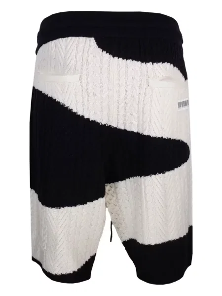 Pantaloni scurți Mostly Heard Rarely Seen cu dungi tricotate negru