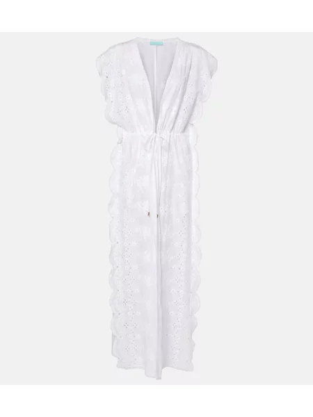 Rochie Melissa Odabash cu broderie de costum alb