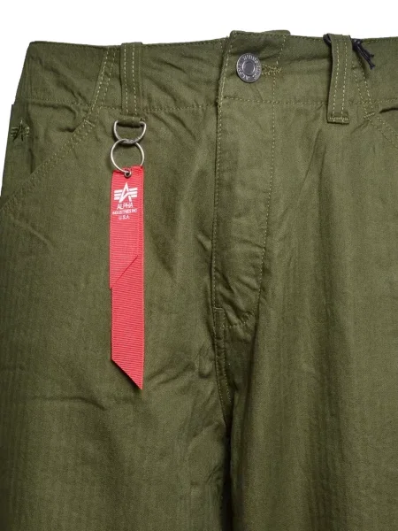 Pantaloni Alpha Industries cu model herringbone conici verde