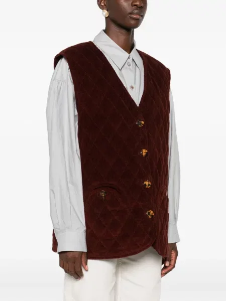 Pikowana kamizelka Blazé Milano sztruksowa brązowa