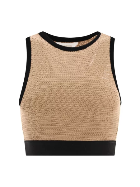 Dzianinowy top Palm Angels beżowy