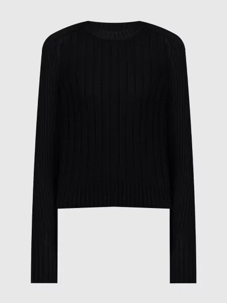 Светр з вовни та кашеміру в рубчик Co чорний