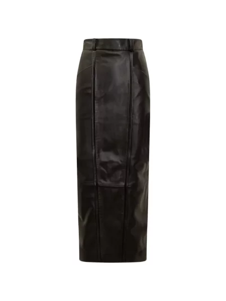 Kožená sukňa Moms Pants čierna