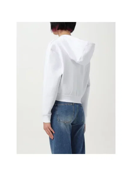 Bluza z kapturem Armani Exchange z kapturem o krotszym kroju biała