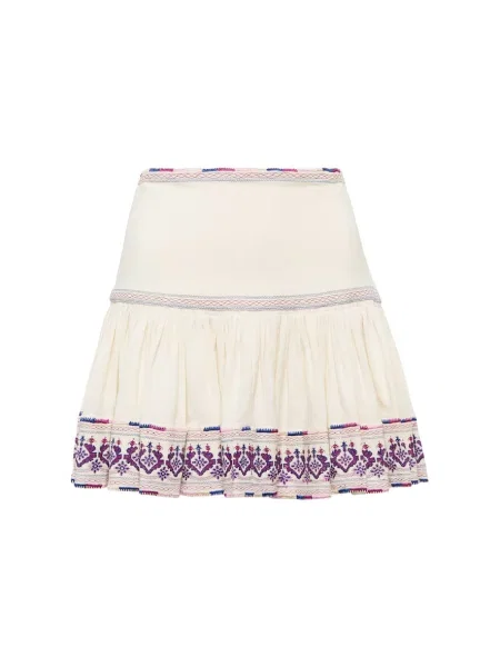 Fustă Marant Etoile cu broderie alb
